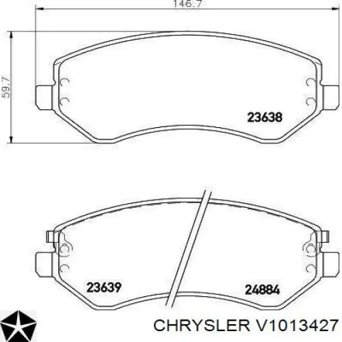 Колодки гальмівні передні, дискові V1013427 Chrysler