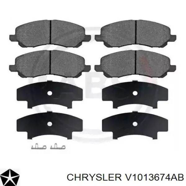 Гальмівні колодки Chrysler V1013674AB ціна, від 23.25 USD