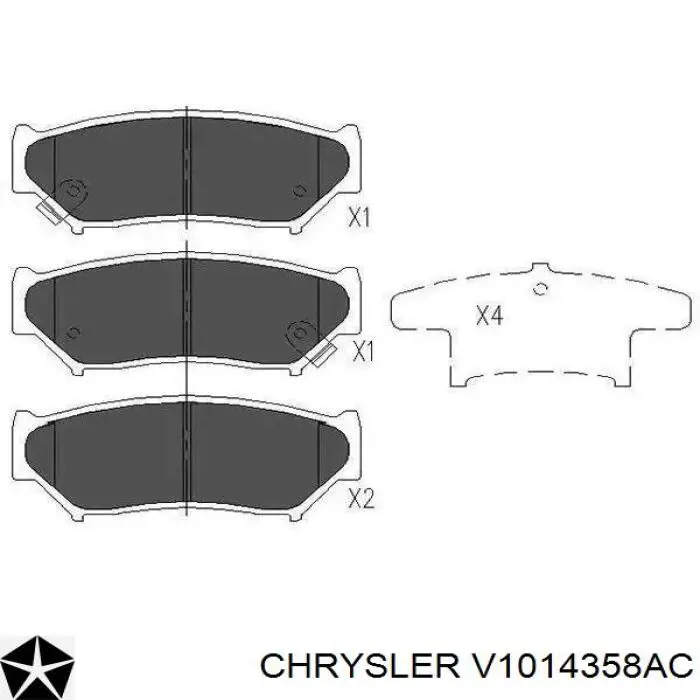 Колодки гальмівні передні, дискові V1014358AC Chrysler