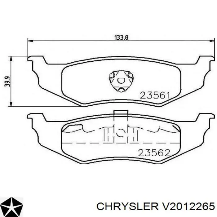 Задні гальмівні колодки Chrysler V2012265 ціна, від 25.81 USD