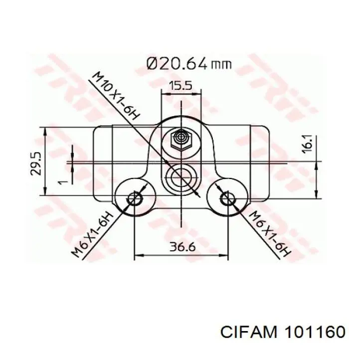 101160 Cifam циліндр гальмівний колісний/робітник, задній