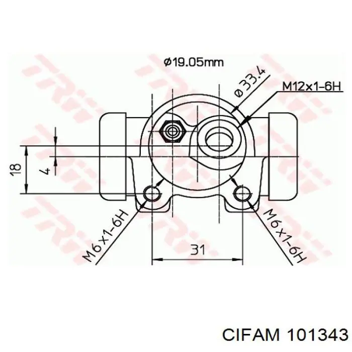 Циліндр гальмівний колісний/робочий, задній Case C184 ціна, від 14.28 USD