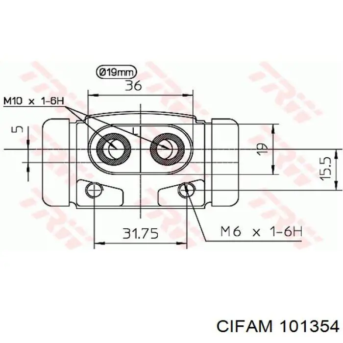 Циліндр гальмівний колісний/робітник, задній 101354 Cifam