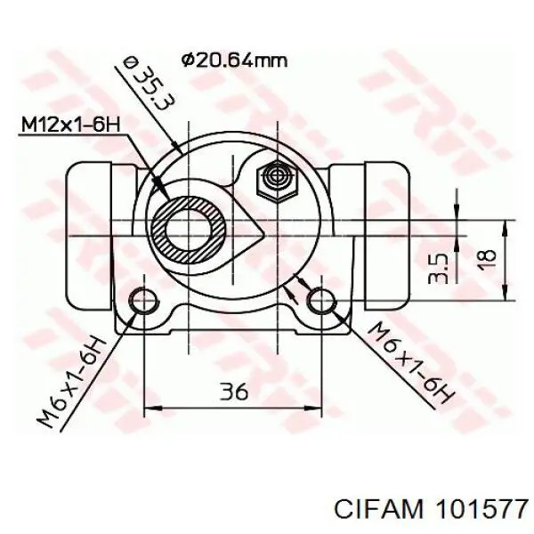 Циліндр гальмівний колісний/робочий, задній Cifam 101577 ціна, від 12.12 USD