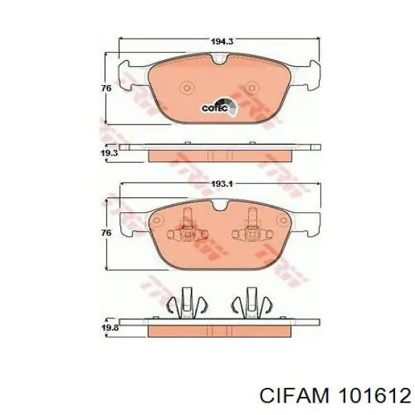 101612 Cifam Циліндр гальмівний колісний/робітник, задній
