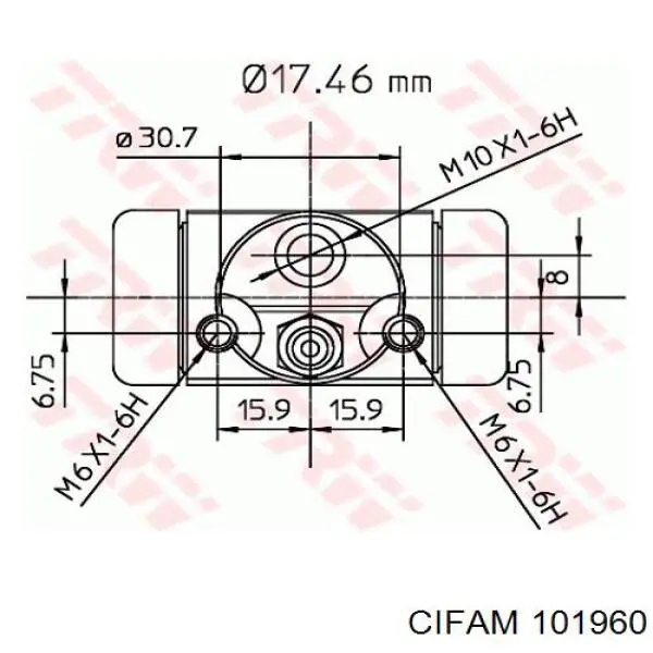 Купити 101960 Cifam Циліндр гальмівний колісний/робітник, задній