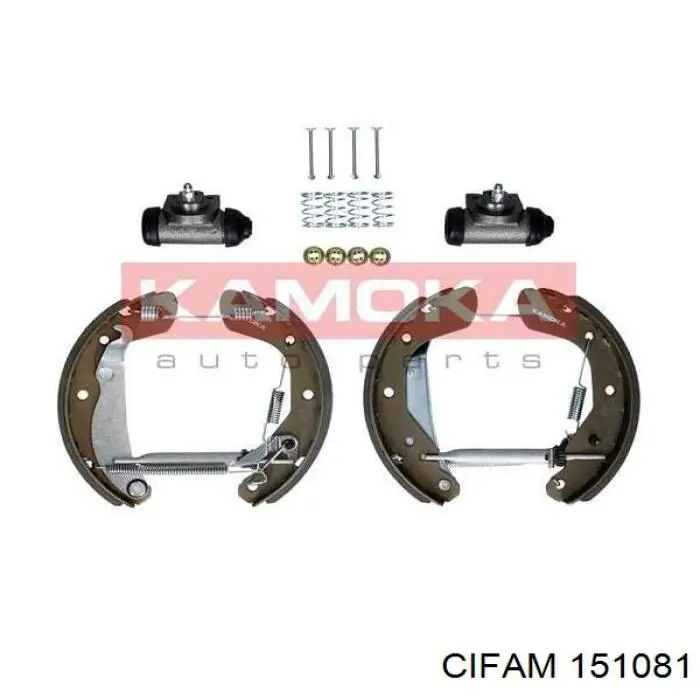 Колодки гальмівні задні барабанні, в зборі з циліндруми, комплект 151081 Cifam