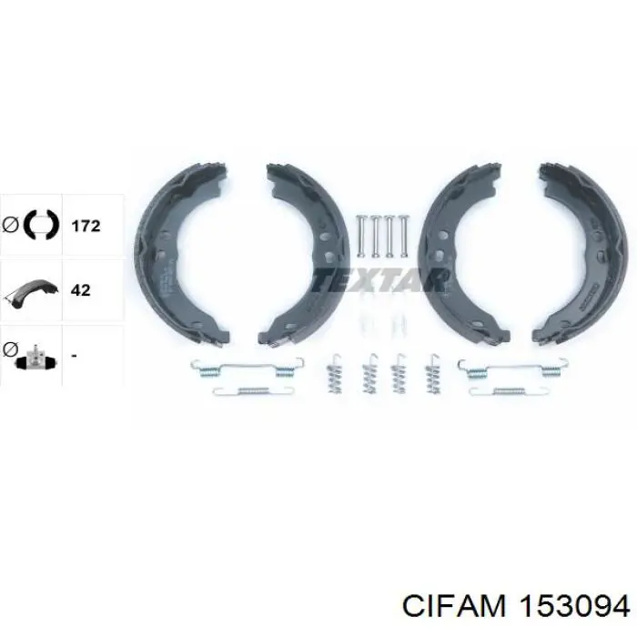 Колодки ручника / стоянкового гальма Cifam 153094 ціна, від 19.78 USD