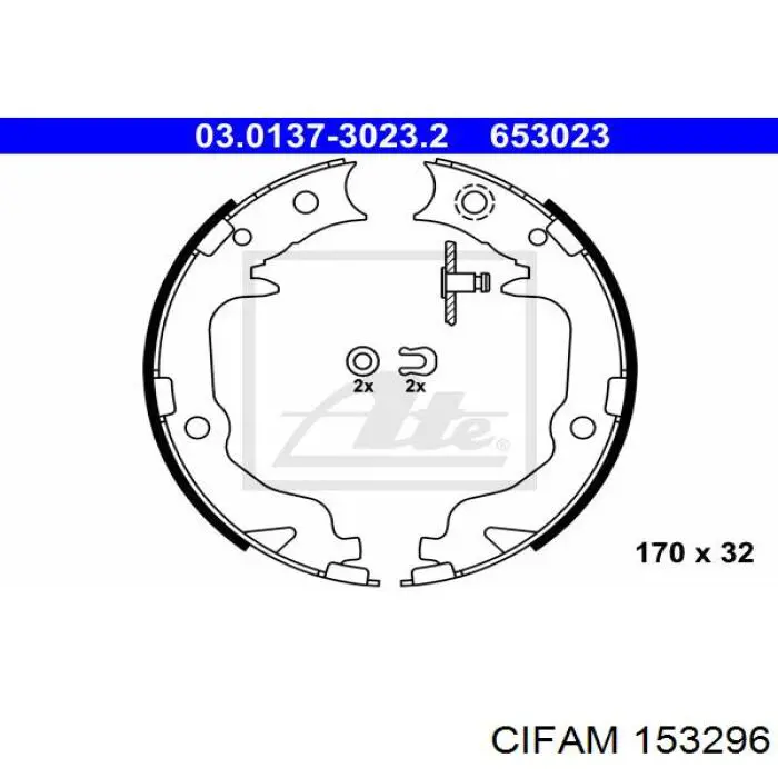 Купити 153296 Cifam Колодки гальмові задні, барабанні