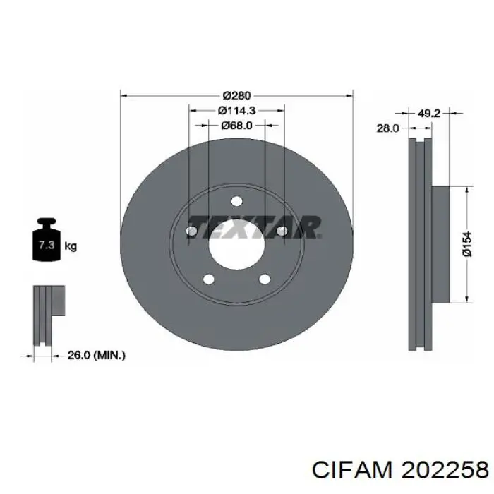 202258 Cifam Циліндр гальмівний, головний