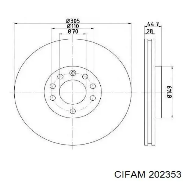 Купити 202353 Cifam Головний гальмівний циліндр