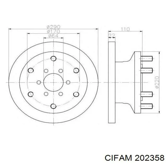 Купити 202358 Cifam Головний гальмівний циліндр