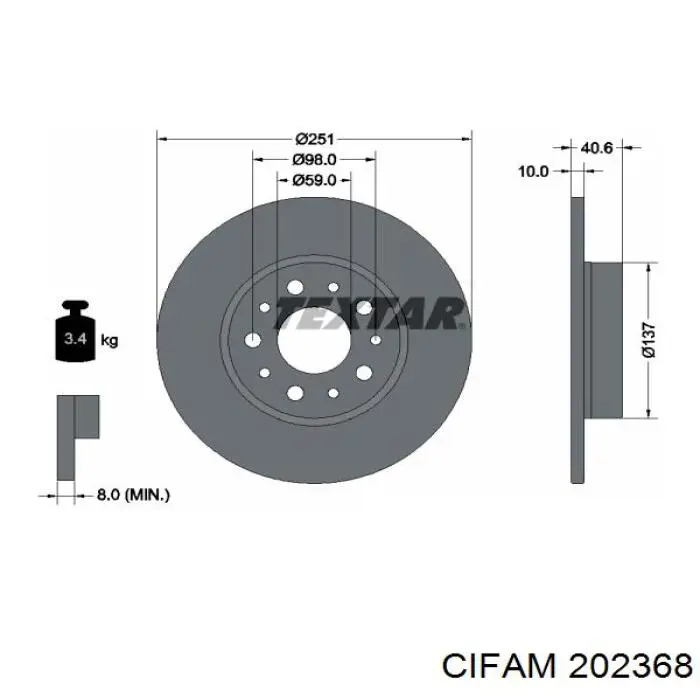 Головний гальмівний циліндр 202368 Cifam