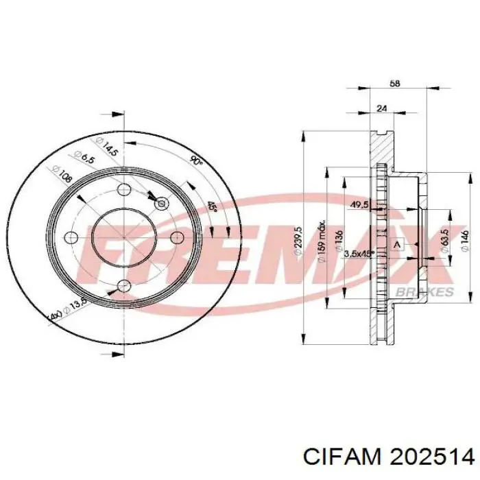 Купити 202514 Cifam Головний гальмівний циліндр