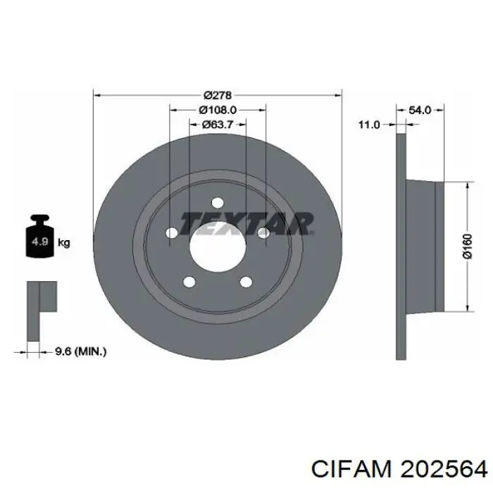Циліндр головний гальма (Гідротормоз) Cifam 202564 ціна, від 79.35 USD