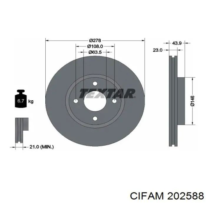 Циліндр головний гальма (Гідротормоз) Cifam 202588 ціна, від 54.51 USD