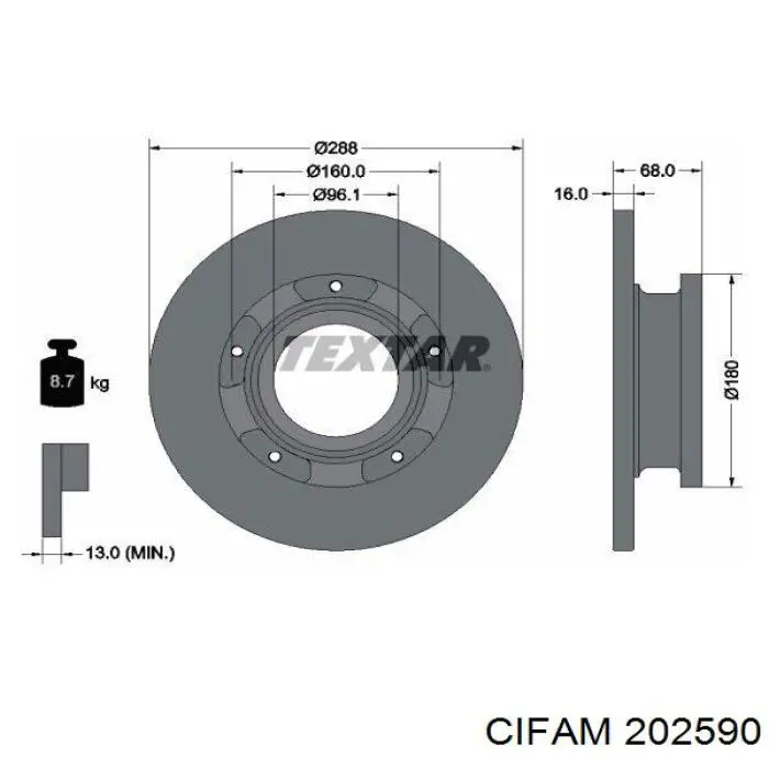 Циліндр головний гальма (Гідротормоз) Cifam 202590 ціна, від 69.10 USD