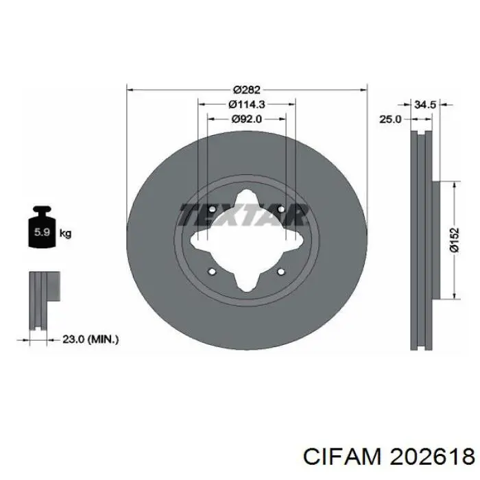 202618 Cifam Циліндр гальмівний, головний