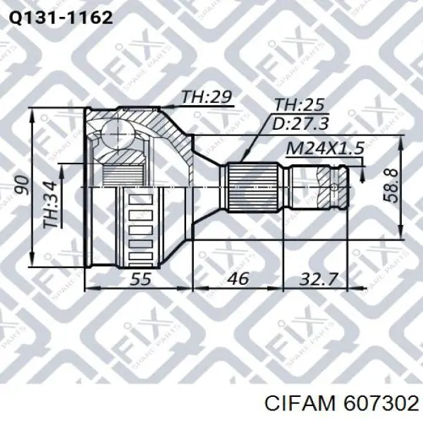 Купити 607302 Cifam Шарнір приводу зовнішній