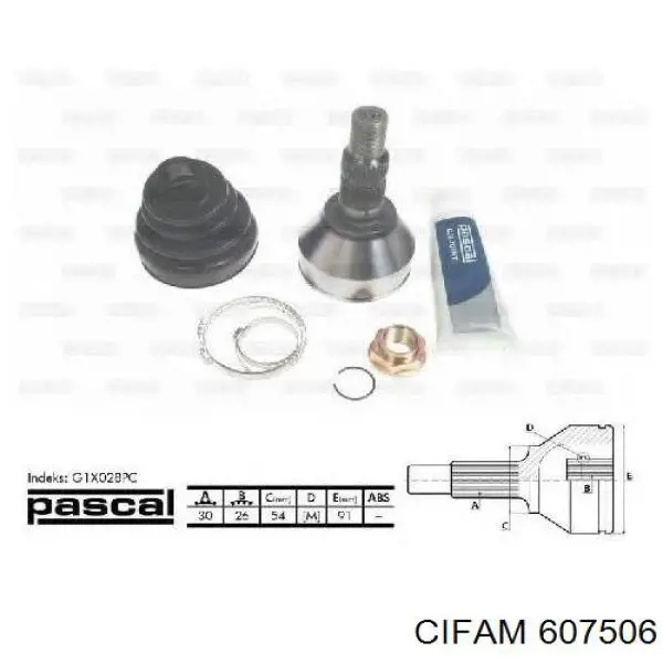 Купити 607506 Cifam Шарнір приводу зовнішній
