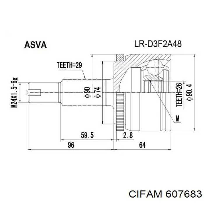 ШРУС зовнішній передній C120574 Denckermann