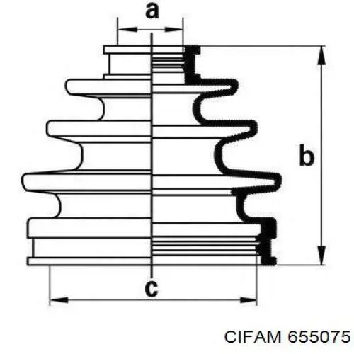 Купити 655075 Cifam Піввісь права