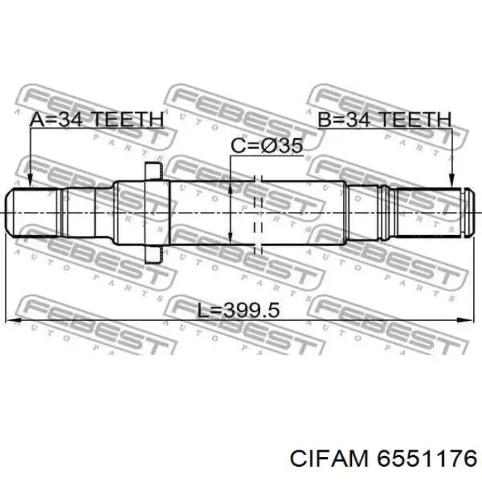 Піввісь права 374456 Opel