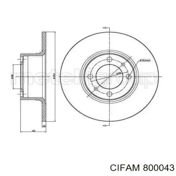 800043 Cifam Гальмо дискове переднє