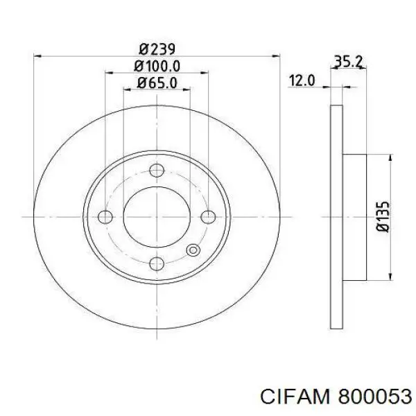 800053 Cifam Гальмо дискове переднє