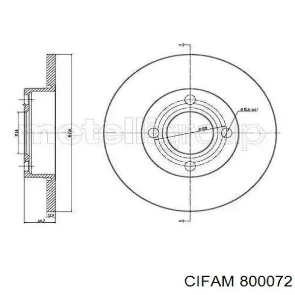 Гальмівні диски передні 800072 Cifam