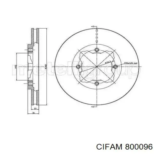 Гальмівні диски передні 800096 Cifam