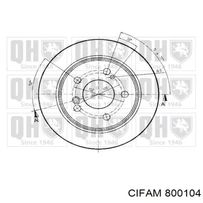 Купити 800104 Cifam Диск заднього гальма