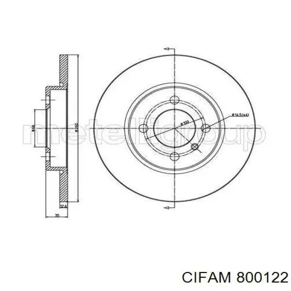 Гальмівні диски передні 800122 Cifam