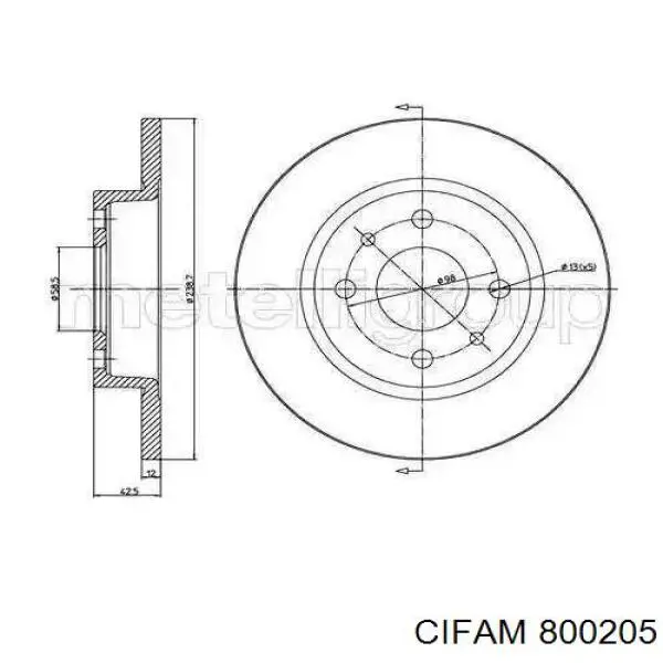 Гальмівні диски передні 800205 Cifam