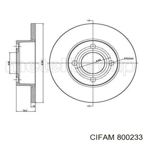 Купити 800233 Cifam Ротор гальмівний