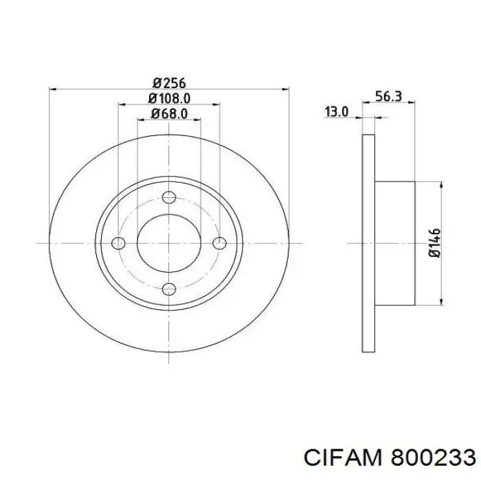 Диск переднього гальма Cifam 800233 ціна, від 28.87 USD
