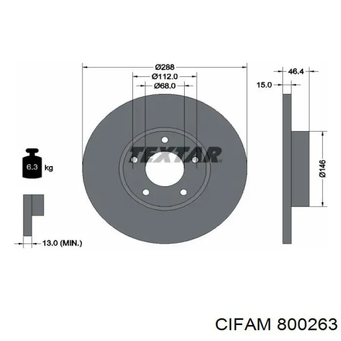 Гальмівні диски передні 800263 Cifam