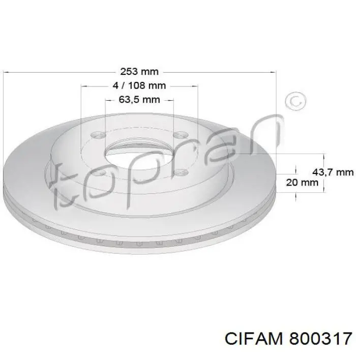Гальмівні диски 800317 Cifam