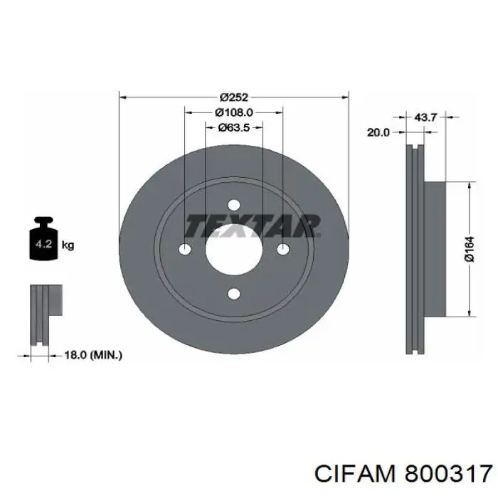 800317 Cifam Дискові гальма