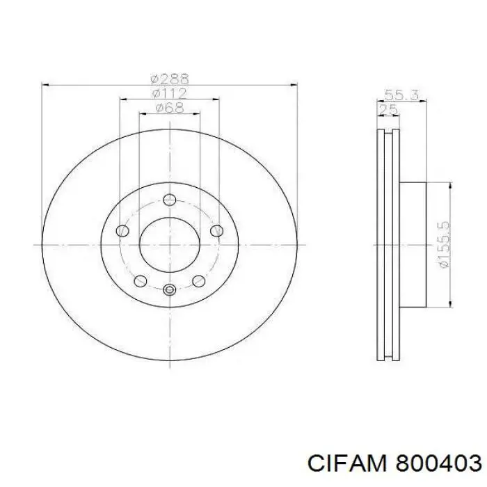 800403 Cifam диск гальмівний передній