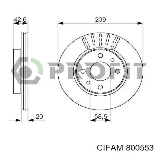 Купити 800553 Cifam Ротор гальмівний
