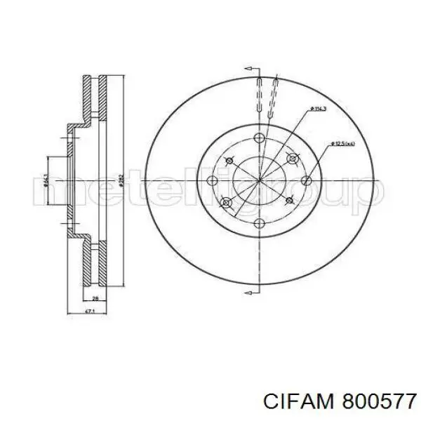 800577 Cifam Гальмо дискове переднє