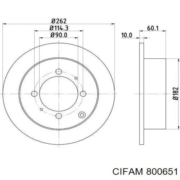800651 Cifam диск гальмівний задній