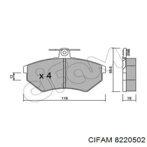 Гальмівні колодки Cifam 8220502 ціна, від 13.72 USD