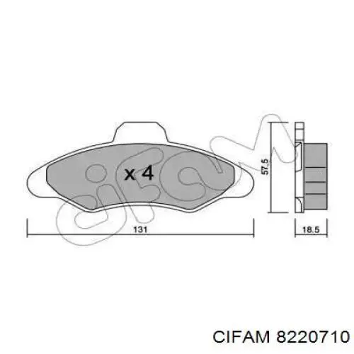 Купити 8220710 Cifam Колодки гальмівні передні, дискові