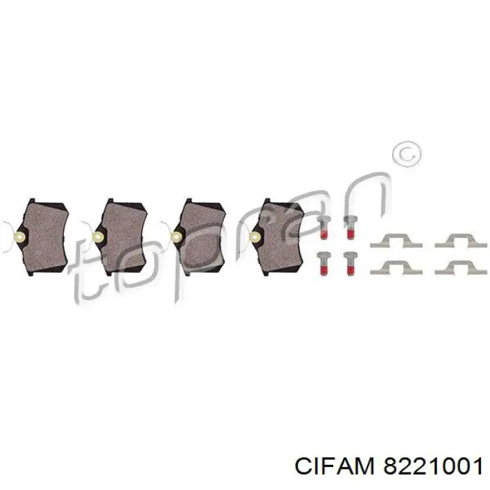 8221001 Cifam Колодки гальмівні задні, дискові