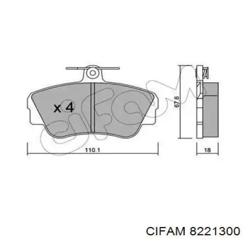 Гальмівні колодки Cifam 8221300 ціна, від 16.30 USD