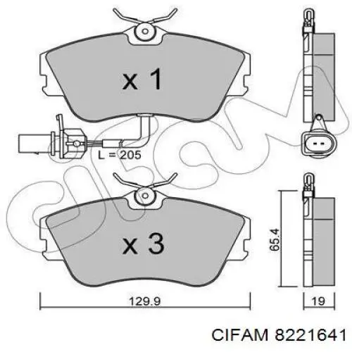 Колодки гальмівні передні, дискові 8221641 Cifam