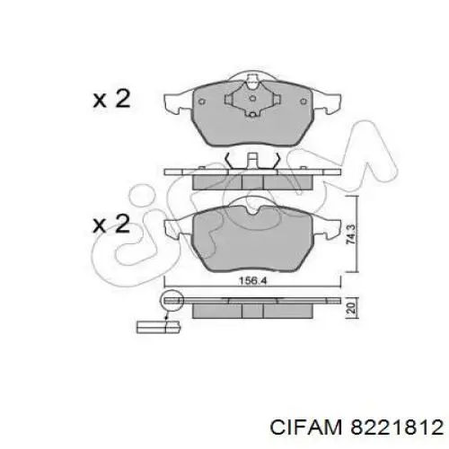 Гальмівні колодки Cifam 8221812 ціна, від 23.56 USD