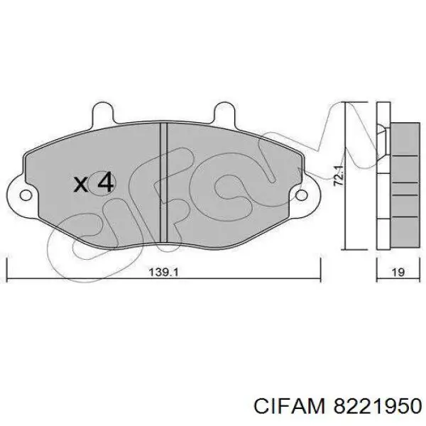 8221950 Cifam колодки гальмівні передні, дискові